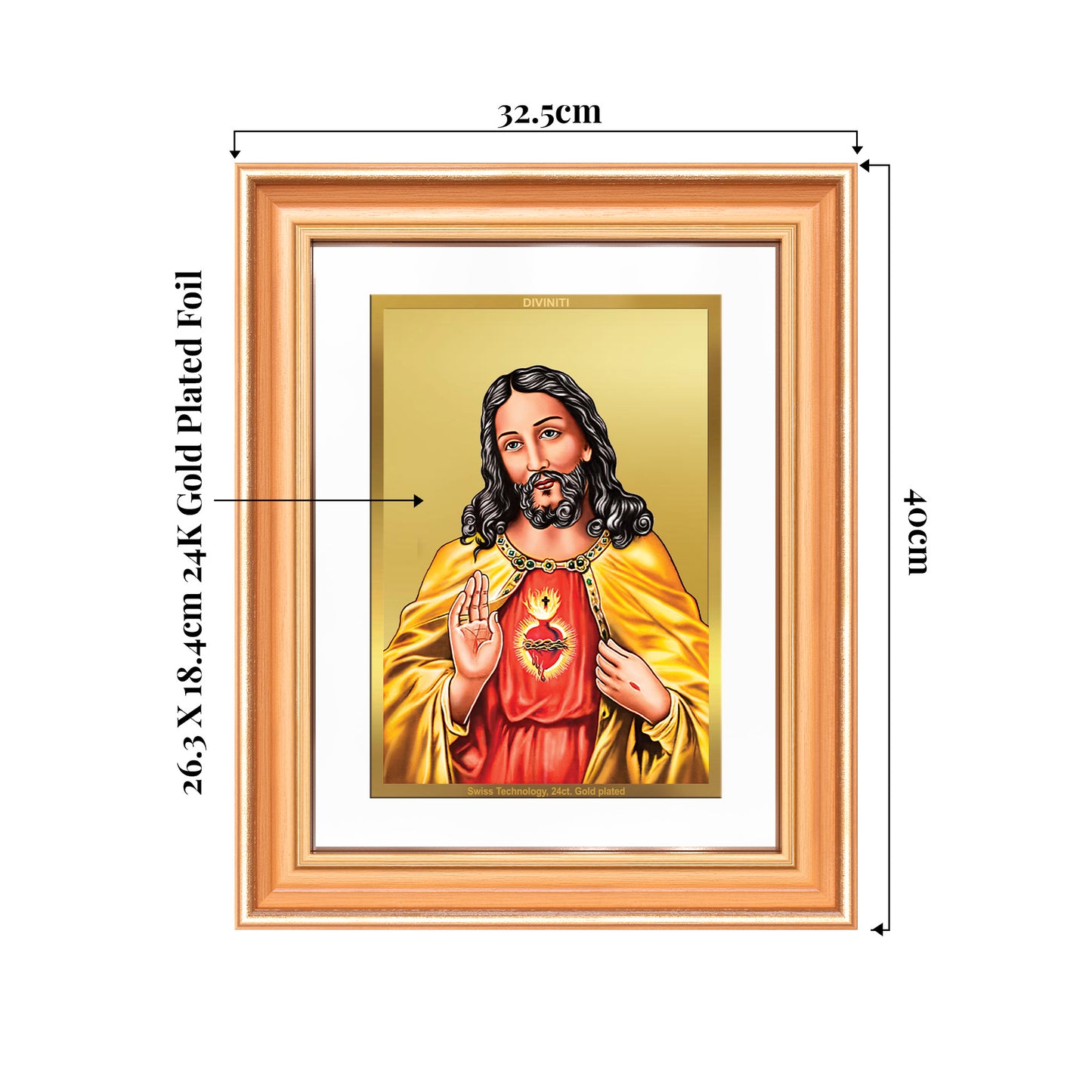 Jesus Christ | Sacred Wall Mount Photo Frame in 24K Gold Plated Foil