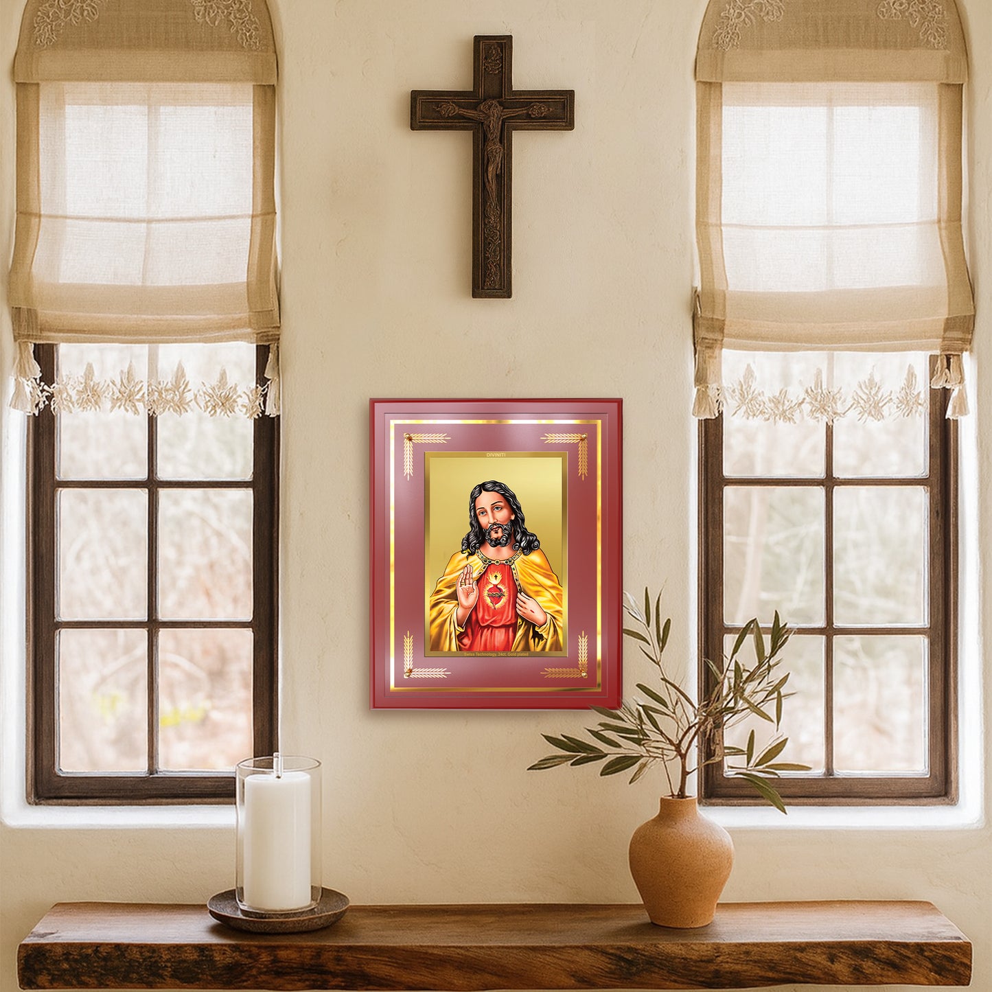 Jesus Christ | Sacred Wall Mount Photo Frame in 24K Gold Plated Foil
