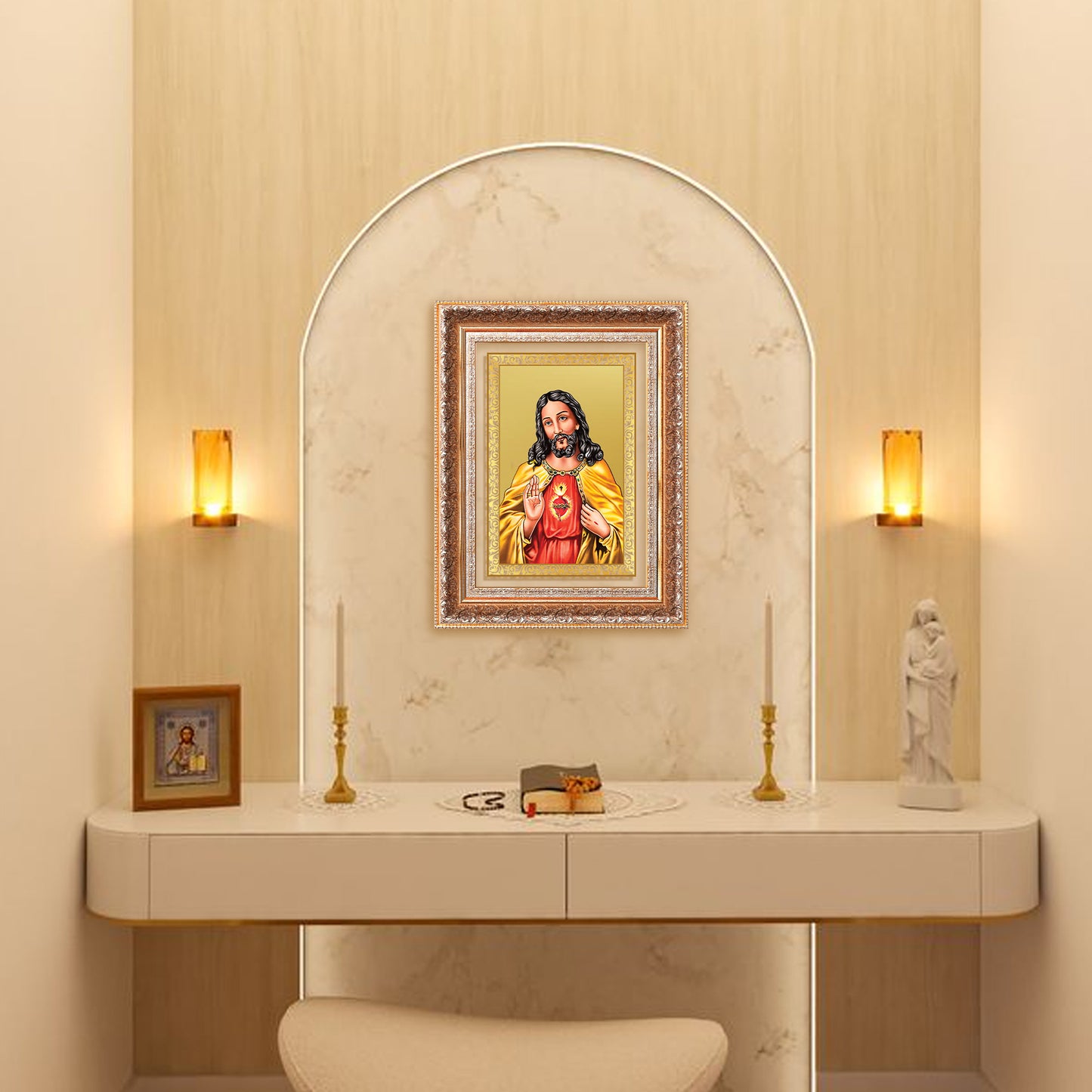 Jesus Christ | Sacred Wall Mount Photo Frame in 24K Gold Plated Foil