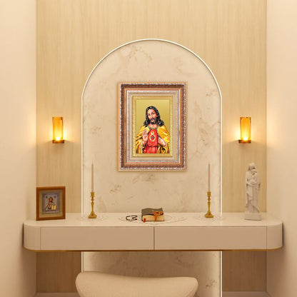 Jesus Christ | Sacred Wall Mount Photo Frame in 24K Gold Plated Foil