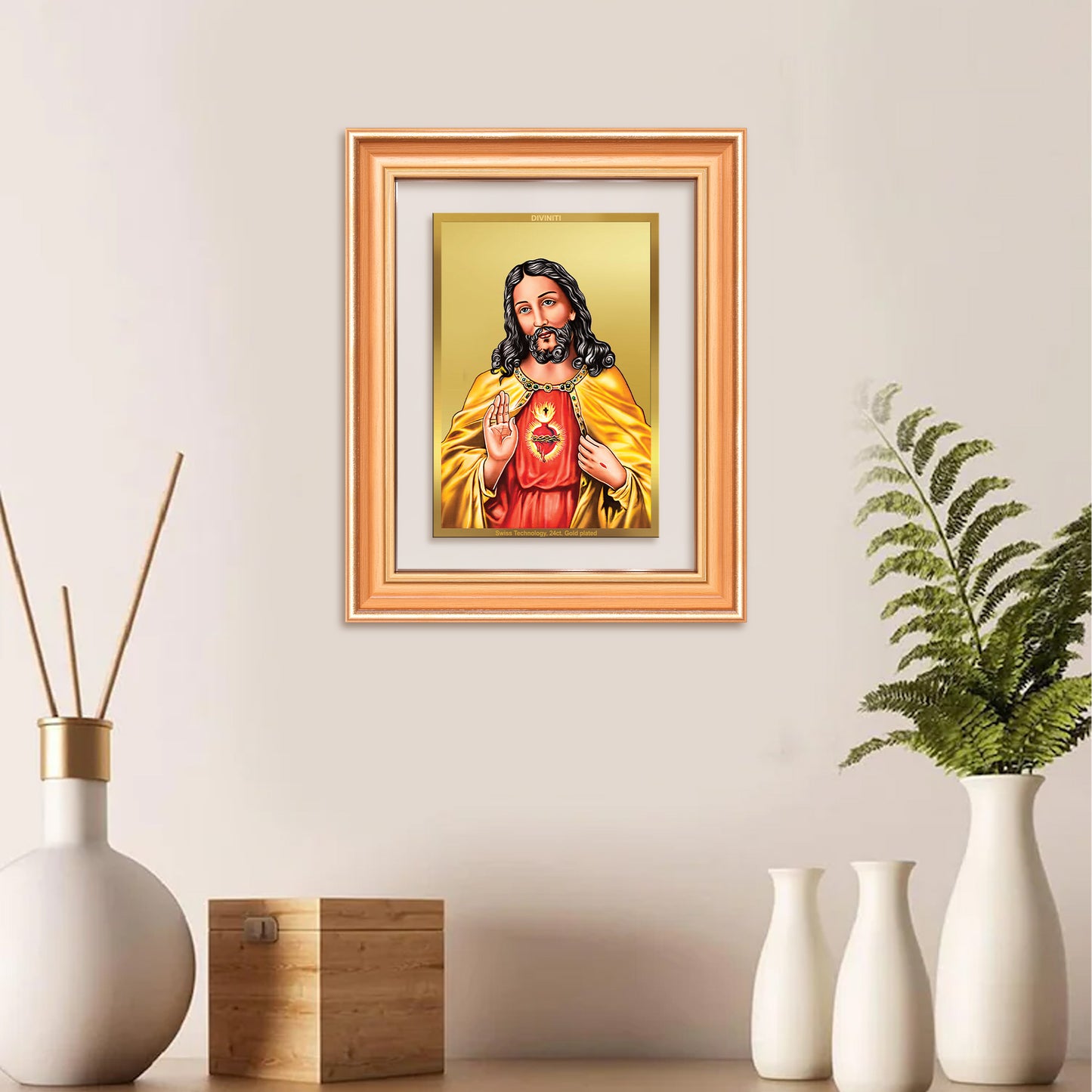 Jesus Christ | Sacred Wall Mount Photo Frame in 24K Gold Plated Foil