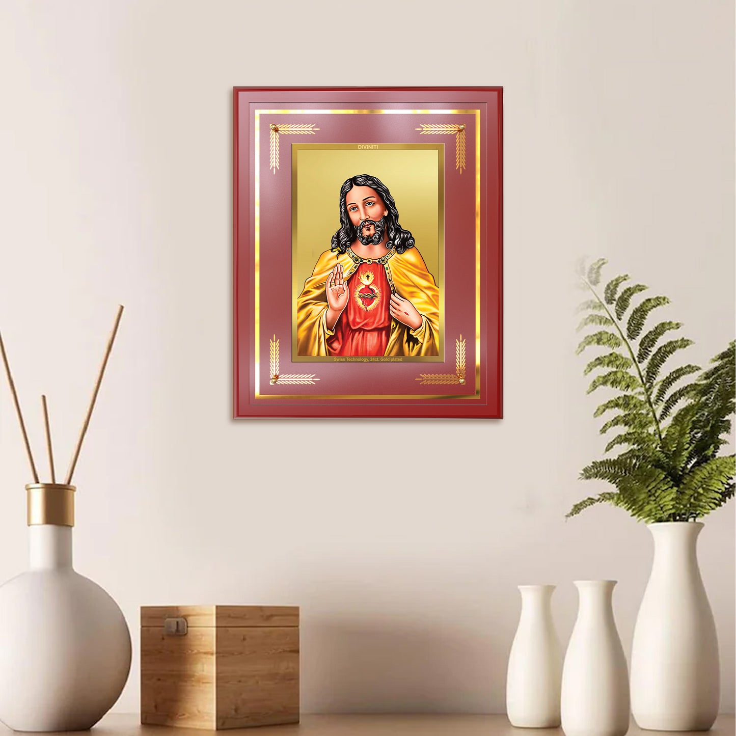 Jesus Christ | Sacred Wall Mount Photo Frame in 24K Gold Plated Foil