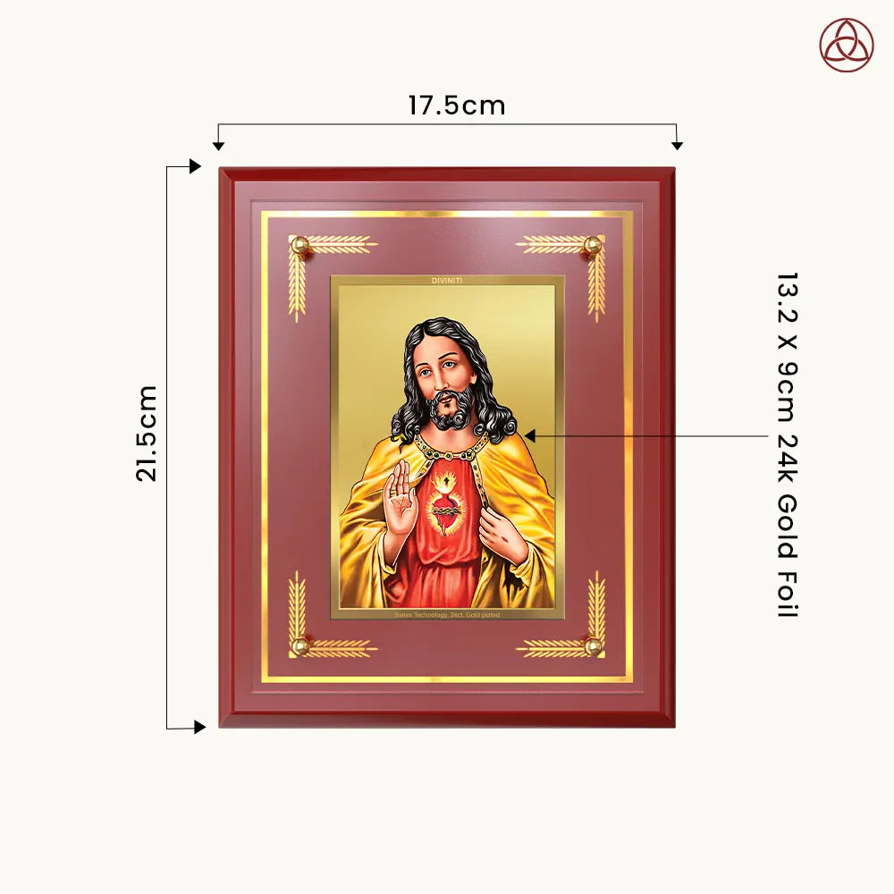 Jesus Christ | Divine Portrait of Lord Jesus Wall & Tabletop Photo Frame in 24K Gold Plated Foil