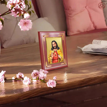 Jesus Christ | Divine Portrait of Lord Jesus Wall & Tabletop Photo Frame in 24K Gold Plated Foil