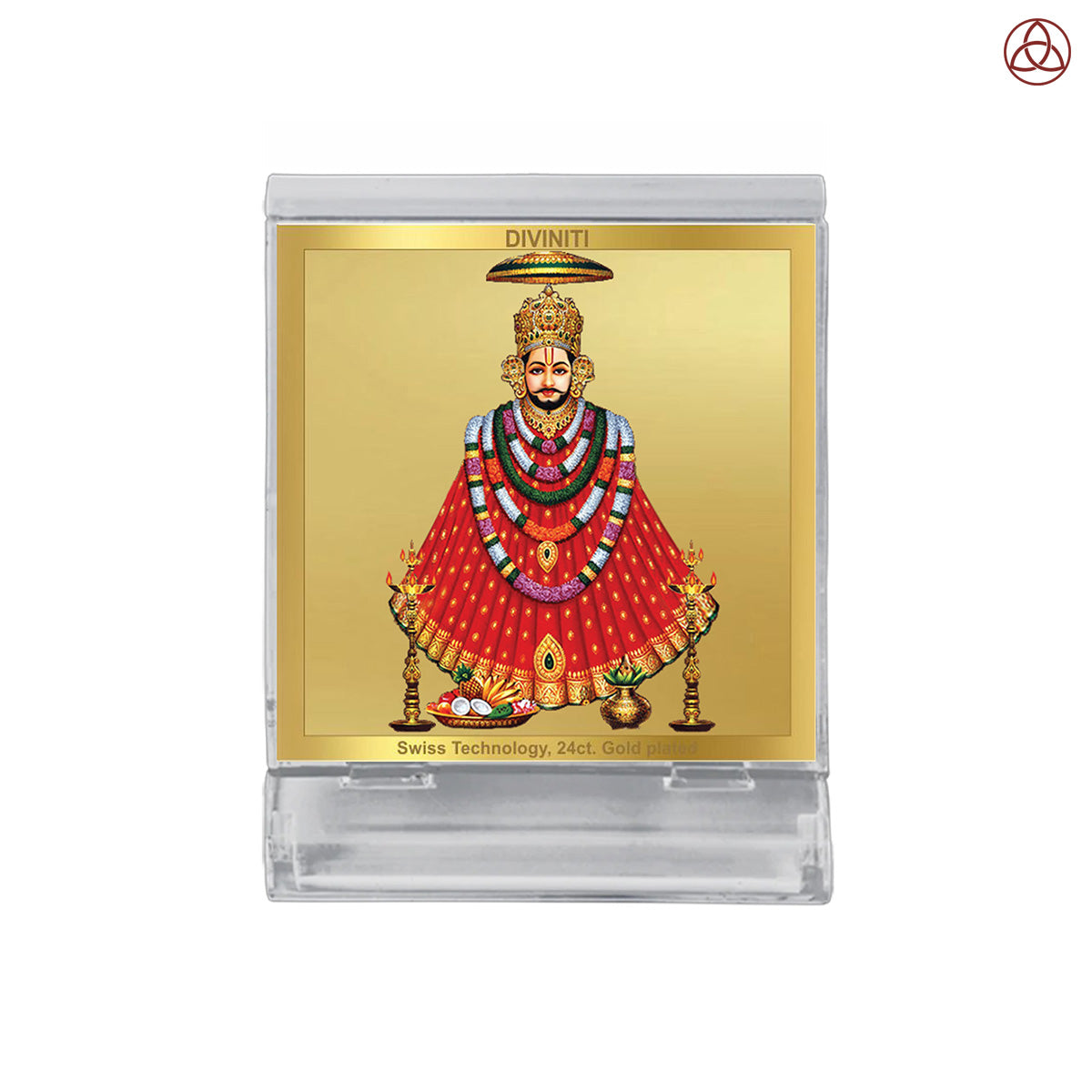 Khatu Shyam Ji | Divine Lord Shyam Car Dashboard & Tabletop Photo Frame in 24K Gold Plated Foil