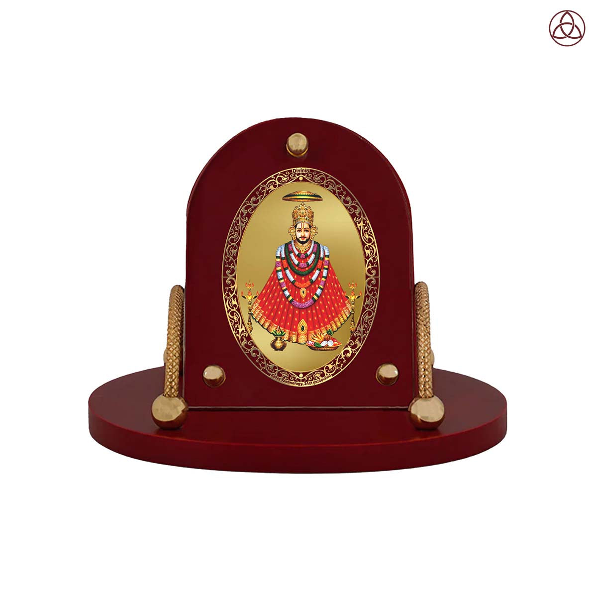 Khatu Shyam Ji | Divine Lord Shyam Car Dashboard & Tabletop Photo Frame in 24K Gold Plated Foil