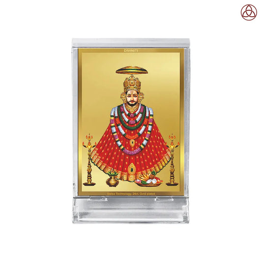 Khatu Shyam Ji | Divine Car Dashboard Frame in 24K Gold Plated Foil