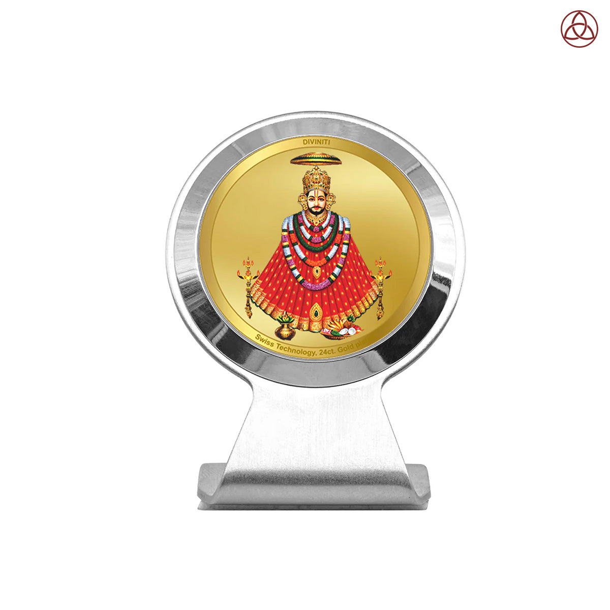 Khatu Shyam Ji | Divine Lord Shyam Car Dashboard & Tabletop Photo Frame in 24K Gold Plated Foil