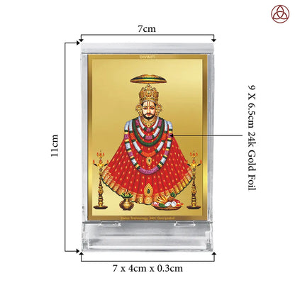 Khatu Shyam Ji | Divine Car Dashboard Frame in 24K Gold Plated Foil