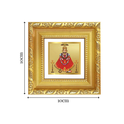 Diviniti Khatu Shyam Ji Tabletop Photo Frame in 24K Gold Plated Foil | Faith, Blessings & Divine Protection | DG103S1A (10x10 CM)
