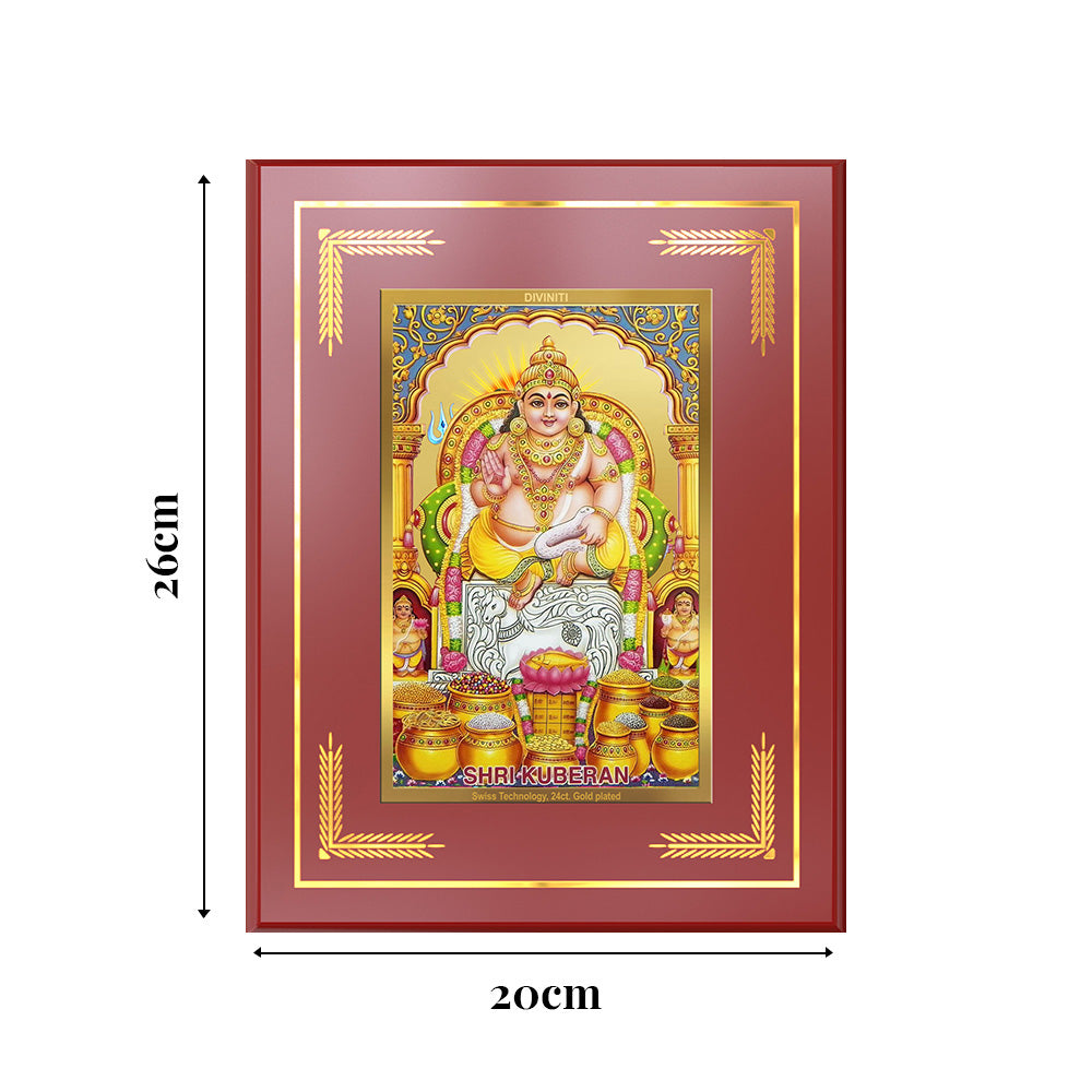 Lord Kuber | God of Wealth Wall and Tabletop Photo Frame in 24K Gold Plated Foil