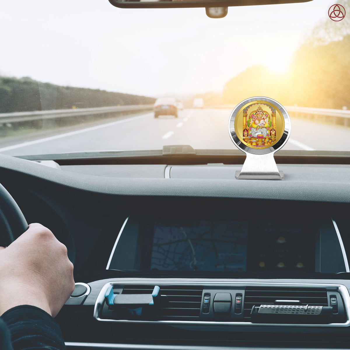 Kuber Ji | Divine Lord Kuber Car Dashboard & Tabletop Photo Frame in 24K Gold Plated Foil