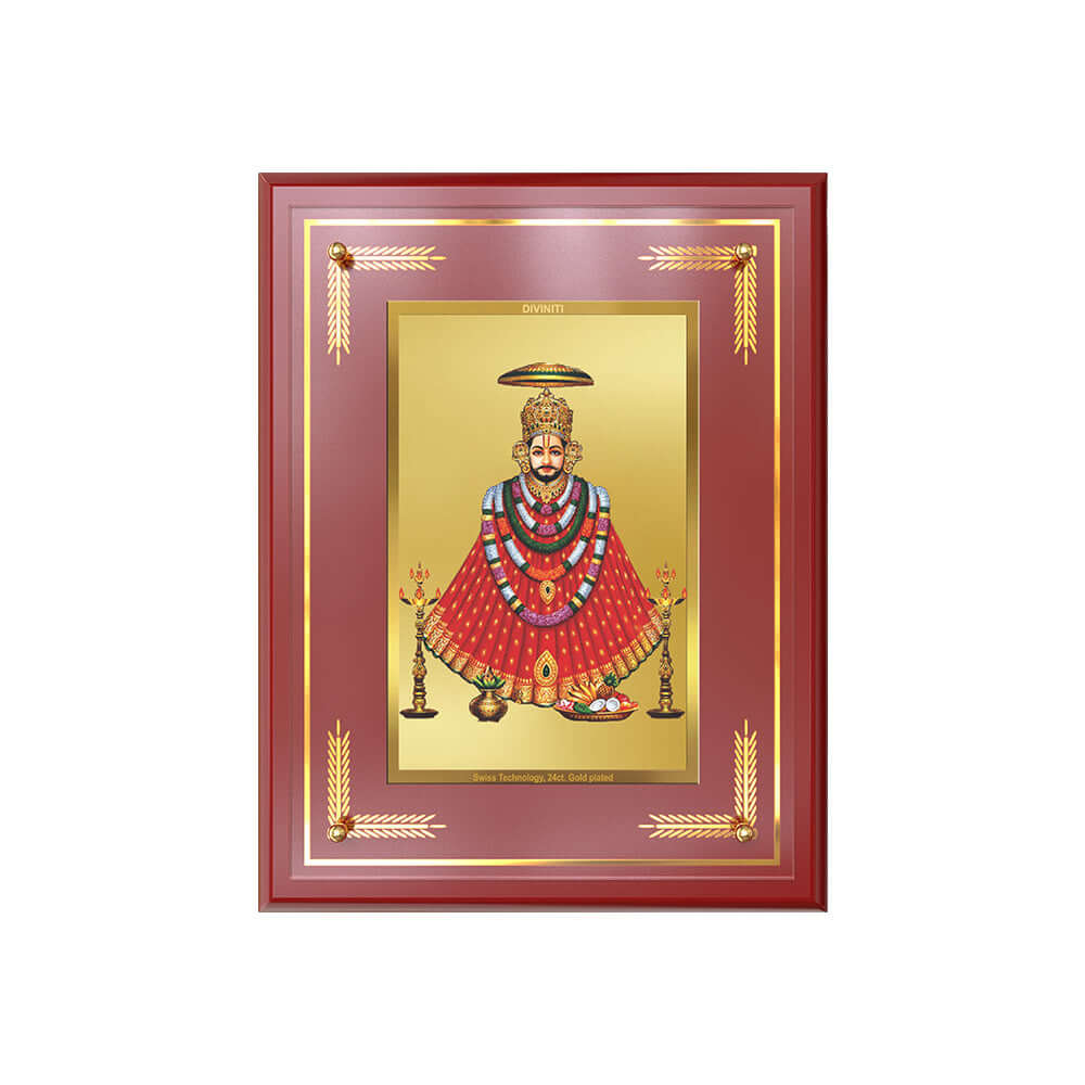 Khatu Shyam Ji Photo Frame in 24k Gold Plated Foil