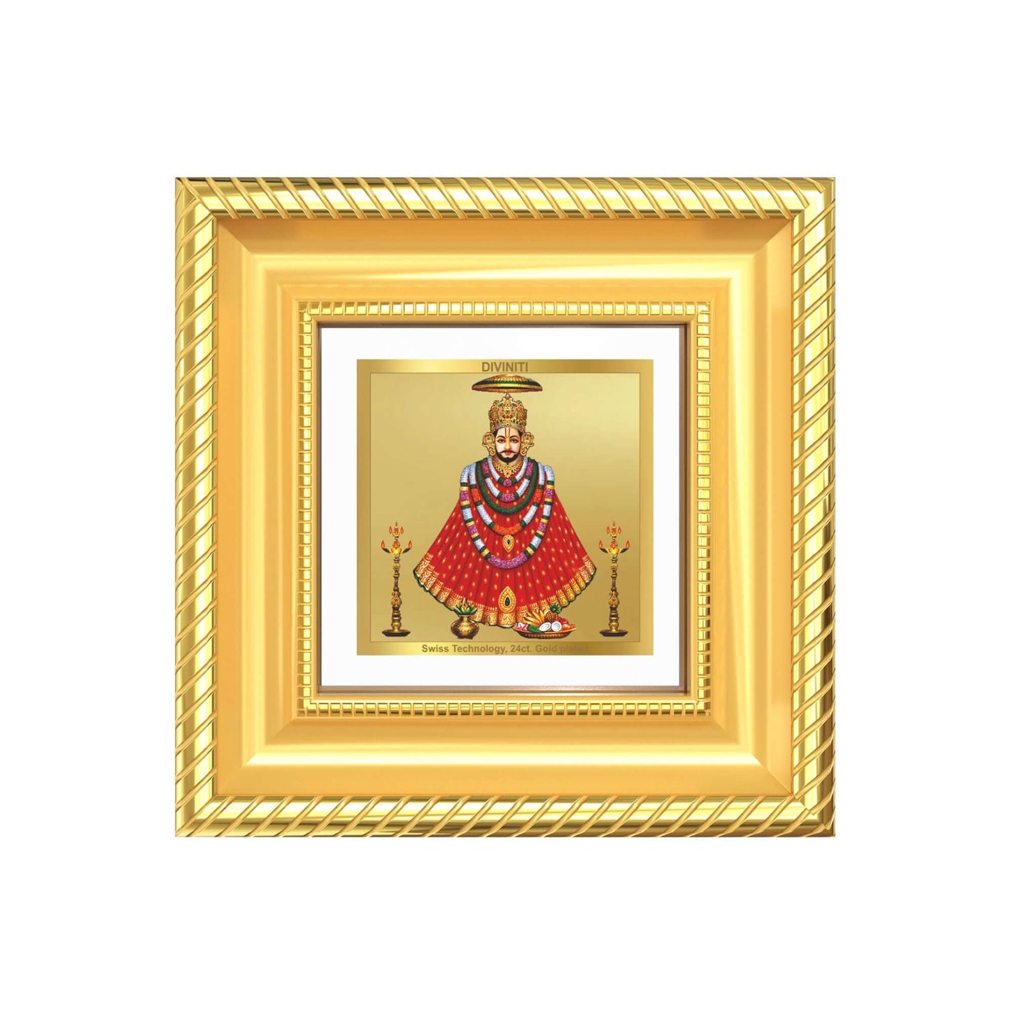 Khatu Shyam Ji Tabletop Frame in 24k gold plated foil