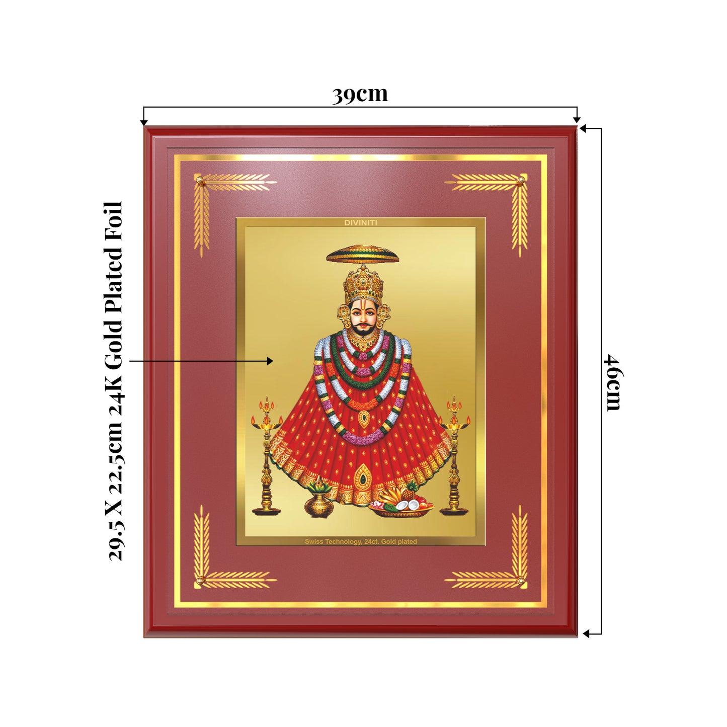Khatu Shyam Ji | Divine Wall Mount Photo Frame in 24K Gold Plated Foil