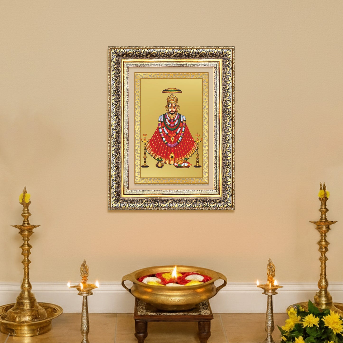 Khatu Shyam Ji | Divine Wall Mount Photo Frame in 24K Gold Plated Foil
