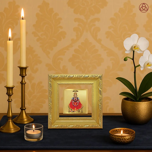 Khatu Shyam Ji | Divine Tabletop Frame in 24K Gold Plated Foil