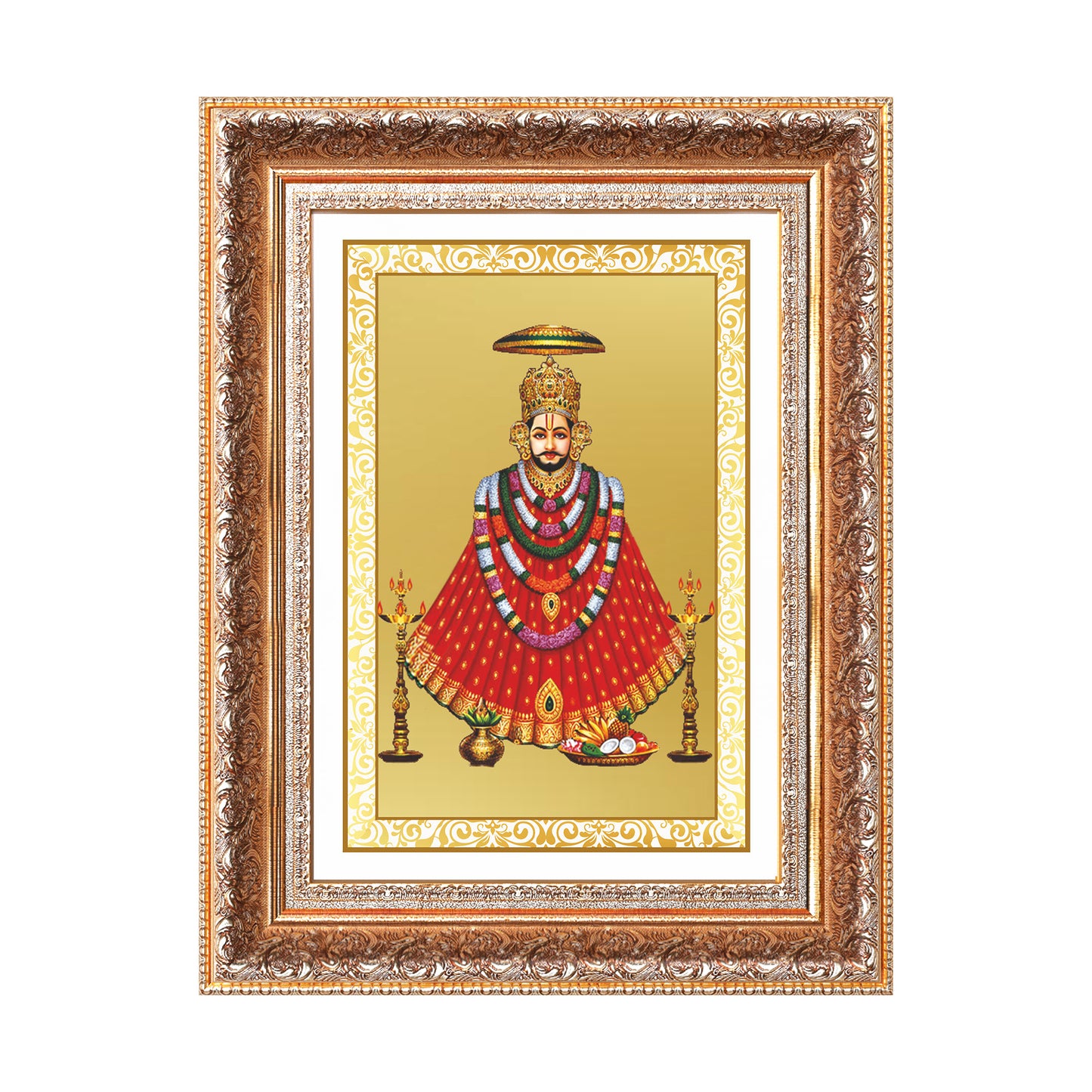 Khatu Shyam Ji | Divine Wall Mount Photo Frame in 24K Gold Plated Foil