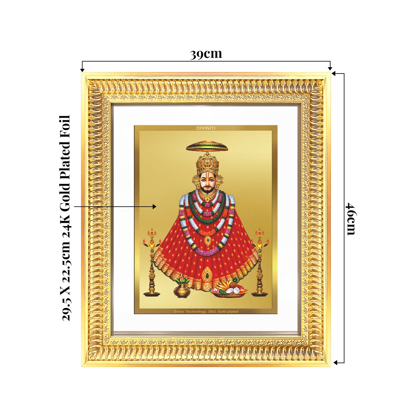 Khatu Shyam Ji | Divine Wall Mount Photo Frame in 24K Gold Plated Foil