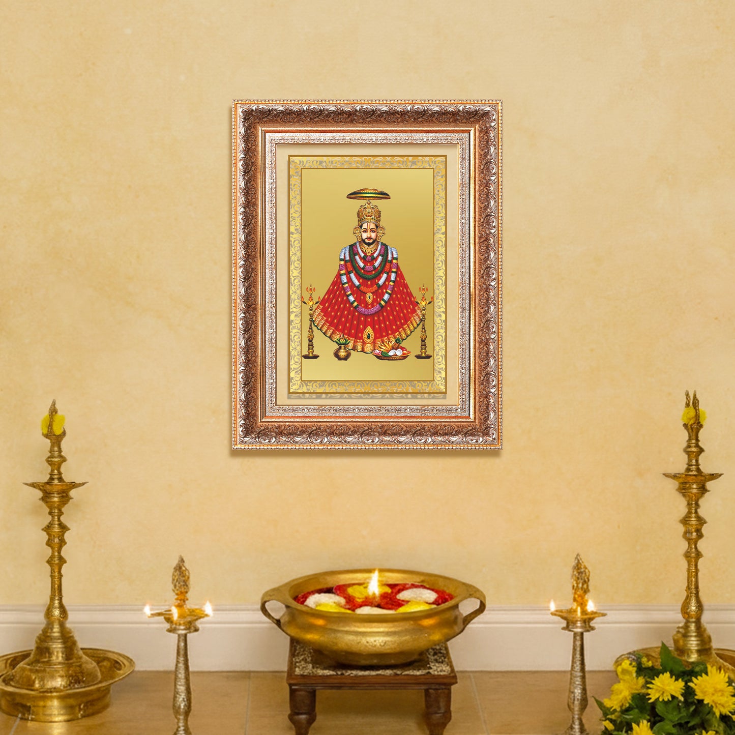Khatu Shyam Ji | Divine Wall Mount Photo Frame in 24K Gold Plated Foil