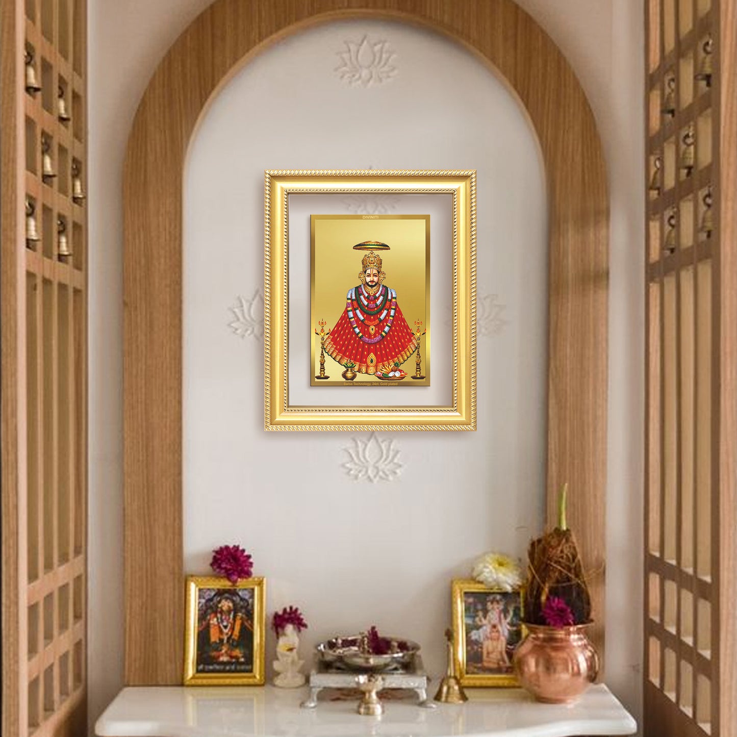 Khatu Shyam Ji | Divine Wall Mount Photo Frame in 24K Gold Plated Foil