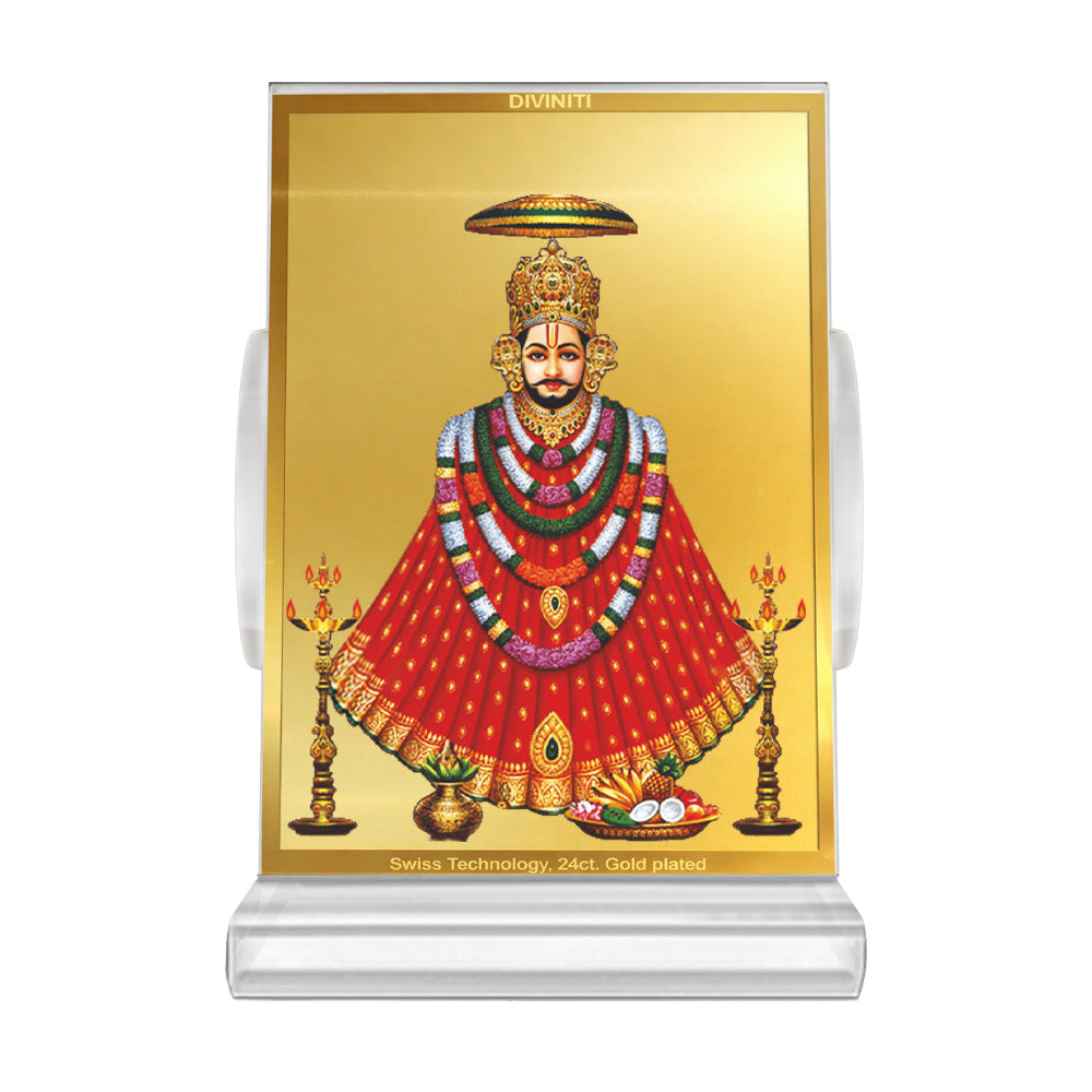 Khatu Shyam Ji | Divine Car Dashboard Frame in 24K Gold Plated Foil