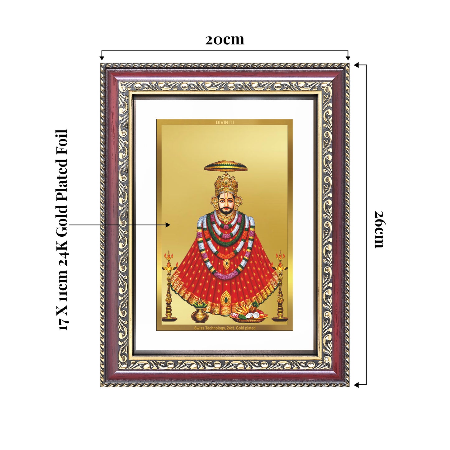 Khatu Shyam Ji | Divine Wall and Tabletop Photo Frame in 24K Gold Plated Foil