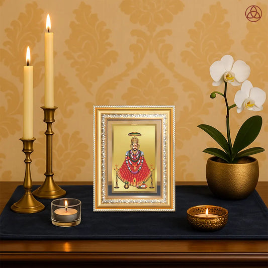Khatu Shyam Ji | Divine Wall & Tabletop Photo Frame in 24K Gold Plated Foil