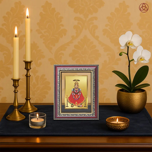 Khatu Shyam Ji | Divine Wall & Tabletop Photo Frame in 24K Gold Plated Foil