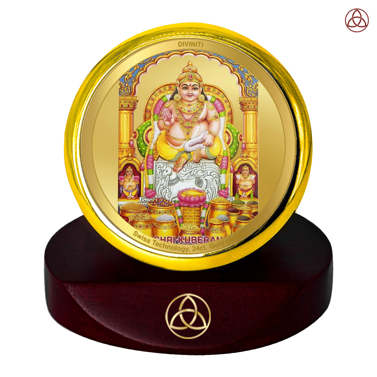 Kuber Ji | Divine Lord Kuber Car Dashboard & Tabletop Photo Frame in 24K Gold Plated Foil