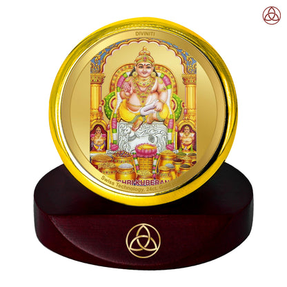Kuber Ji | Divine Lord Kuber Car Dashboard & Tabletop Photo Frame in 24K Gold Plated Foil