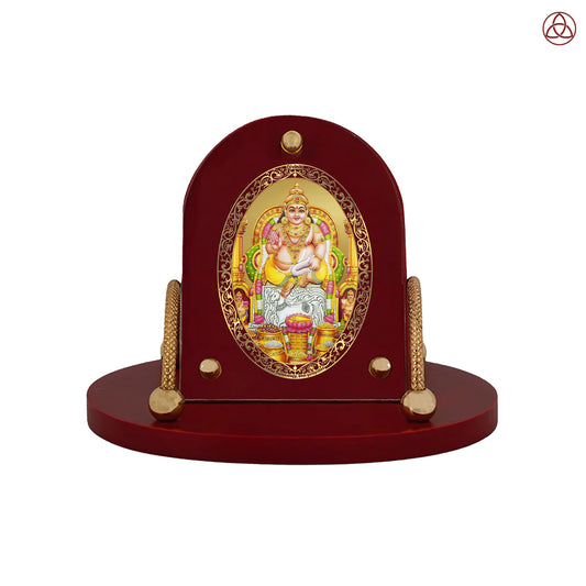 Kuber Ji | Divine Lord Kuber Car Dashboard & Tabletop Photo Frame in 24K Gold Plated Foil