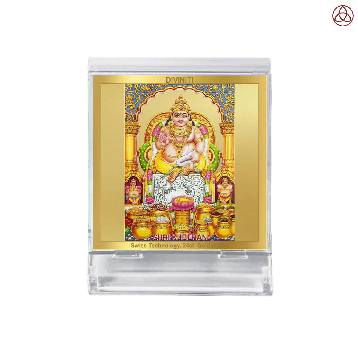 Kuber Ji | Divine Lord Kuber Car Dashboard & Tabletop Photo Frame in 24K Gold Plated Foil