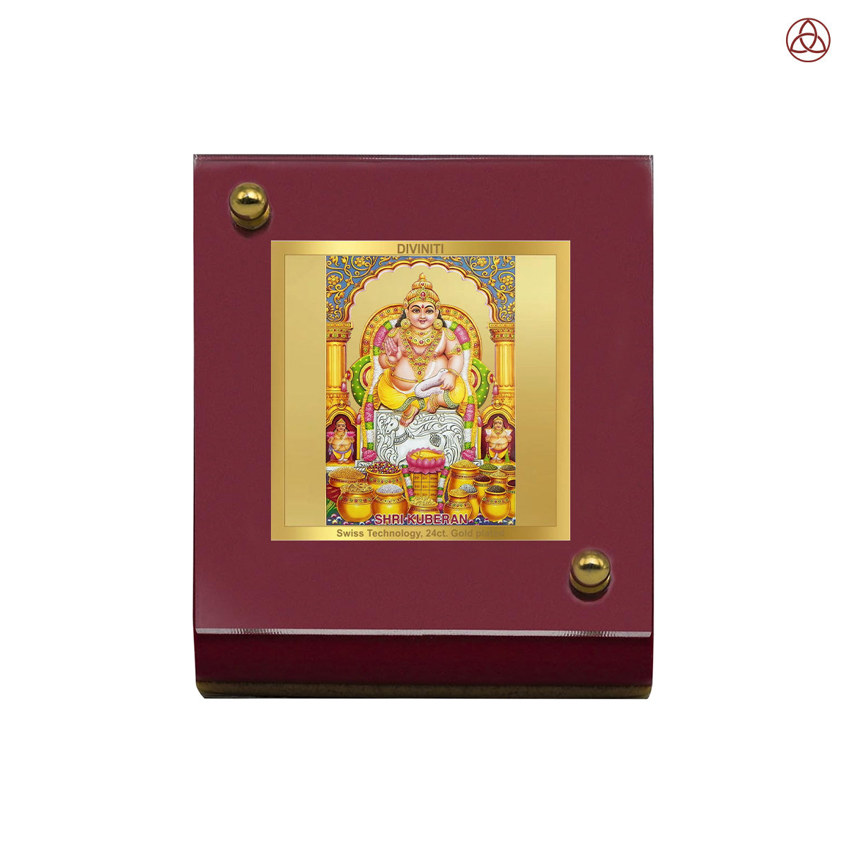 Kuber Ji | Divine Lord Kuber Car Dashboard & Tabletop Photo Frame in 24K Gold Plated Foil