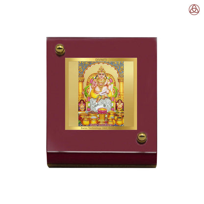 Kuber Ji | Divine Lord Kuber Car Dashboard & Tabletop Photo Frame in 24K Gold Plated Foil