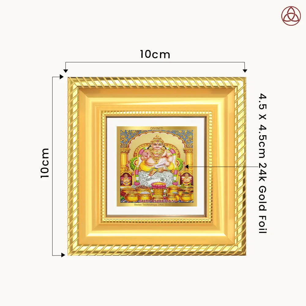 Lord Kuber | God of Wealth Tabletop Frame in 24K Gold Plated Foil