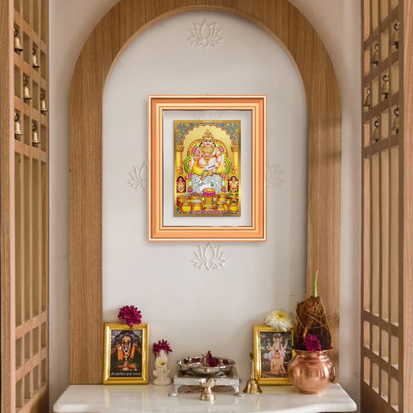 Lord Kuber | God of Wealth Wall & Tabletop Frame in 24K Gold Plated Foil