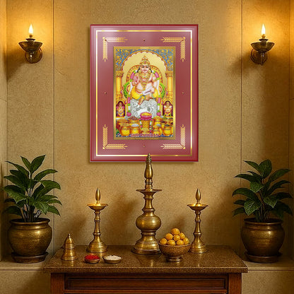 Lord Kuber | God of Wealth Wall Photo Frame in 24K Gold Plated Foil