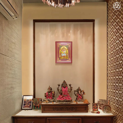 Lord Kuber | God of Wealth Wall Photo Frame in 24K Gold Plated Foil