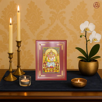 Lord Kuber | God of Wealth Wall & Tabletop Photo Frame in 24K Gold Plated Foil