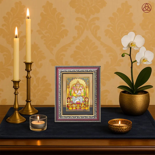 Lord Kuber | God of Wealth Wall & Tabletop Photo Frame in 24K Gold Plated Foil