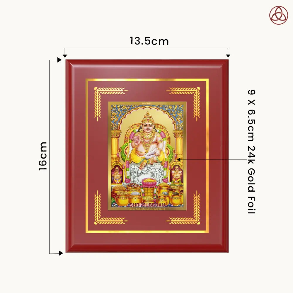 Lord Kuber | God of Wealth Wall & Tabletop Photo Frame in 24K Gold Plated Foil