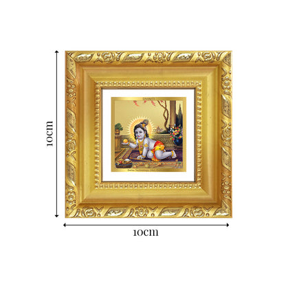 Diviniti Laddu Gopal (Baby Krishna) Tabletop Photo Frame in 24K Gold Plated Foil | Joy, Innocence & Divine Blessings | DG103S1A (10x10 CM)