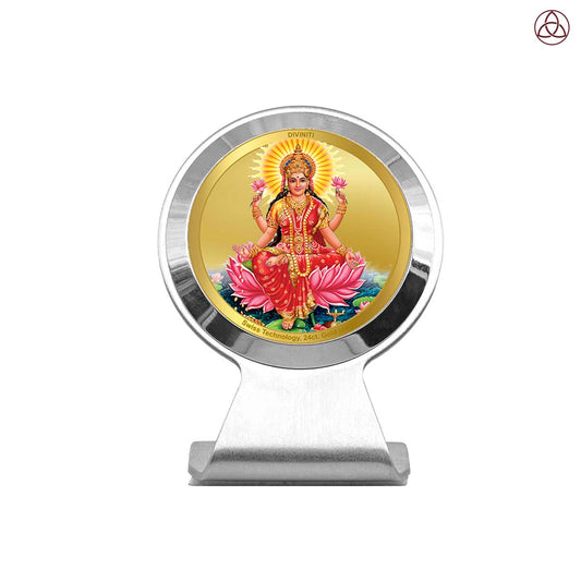 Lakshmi | Divine Goddess Lakshmi Car Dashboard & Tabletop Photo Frame in 24K Gold Plated Foil