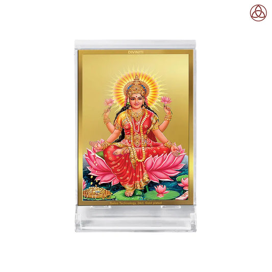 Goddess Lakshmi | Devi of Wealth & Prosperity Car Dashboard Frame in 24K Gold Plated Foil