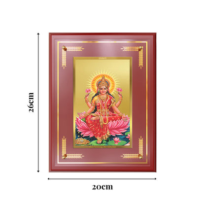 Goddess Lakshmi | Devi of Wealth & Prosperity Wall and Tabletop Photo Frame in 24K Gold Plated Foil