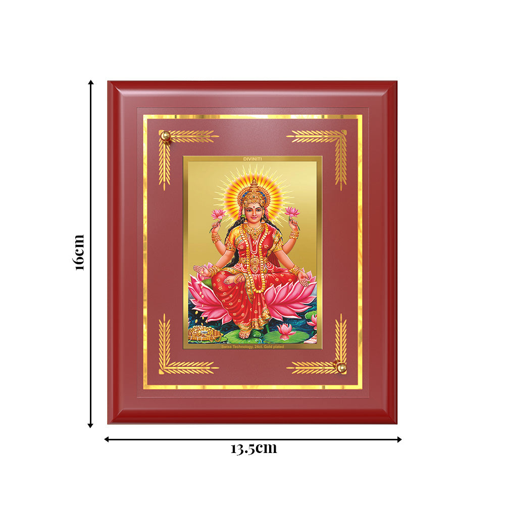 Goddess Lakshmi | Devi of Wealth & Prosperity Wall & Tabletop Frame in 24K Gold Plated Foil