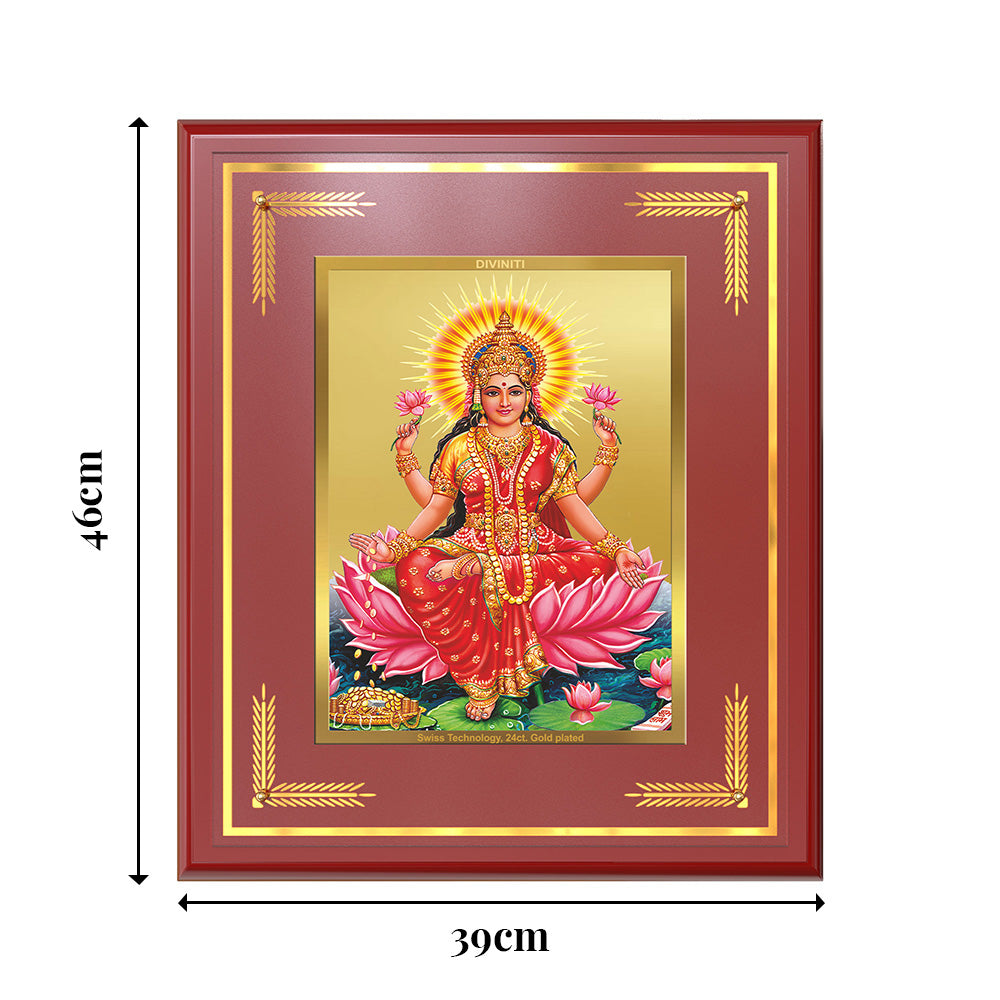 Goddess Lakshmi | Devi of Wealth & Prosperity Wall Mount Photo Frame in 24K Gold Plated Foil
