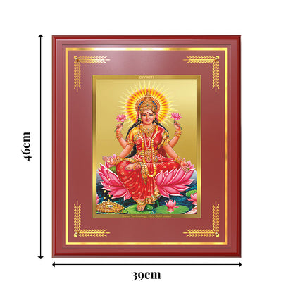 Goddess Lakshmi | Devi of Wealth & Prosperity Wall Mount Photo Frame in 24K Gold Plated Foil