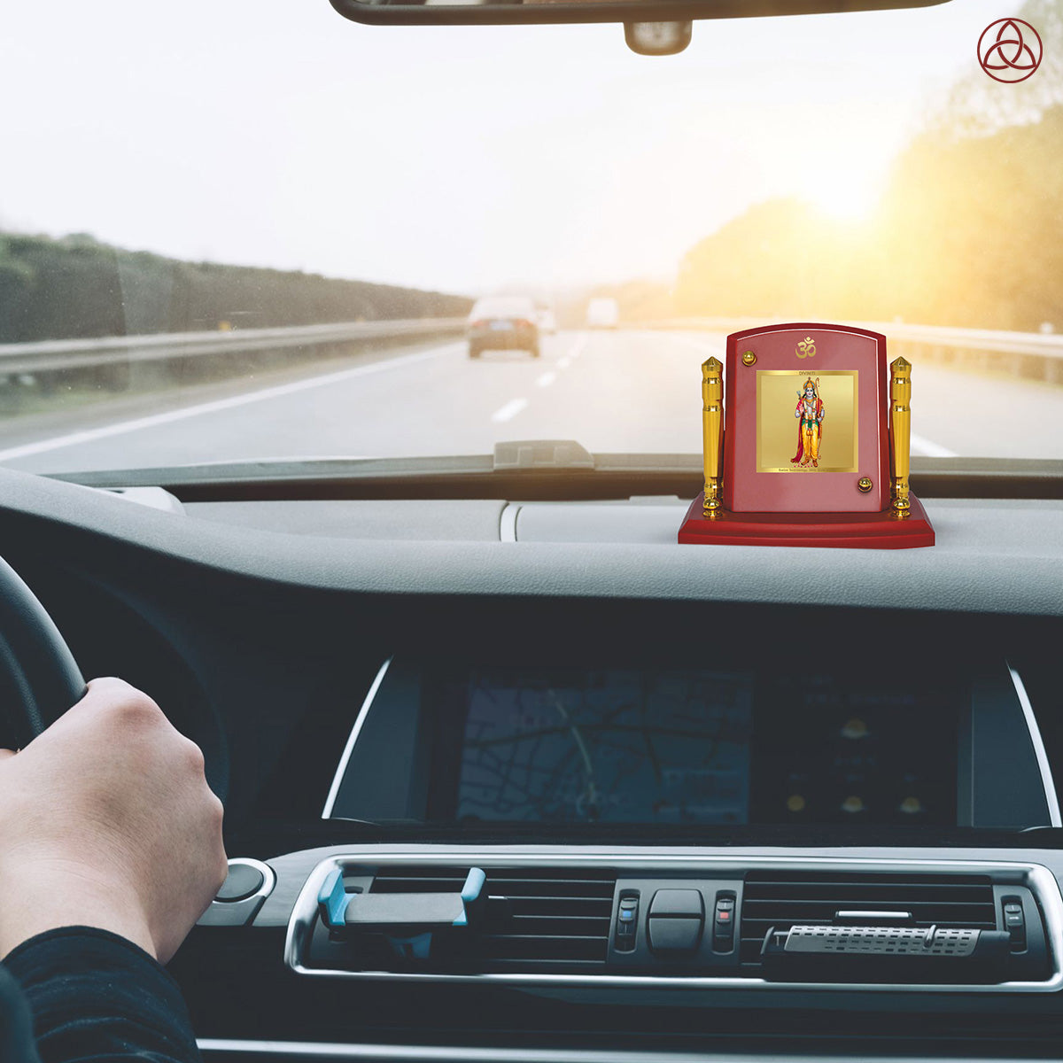 Ram Ji | Divine Lord Ram Car Dashboard & Tabletop Photo Frame in 24K Gold Plated Foil